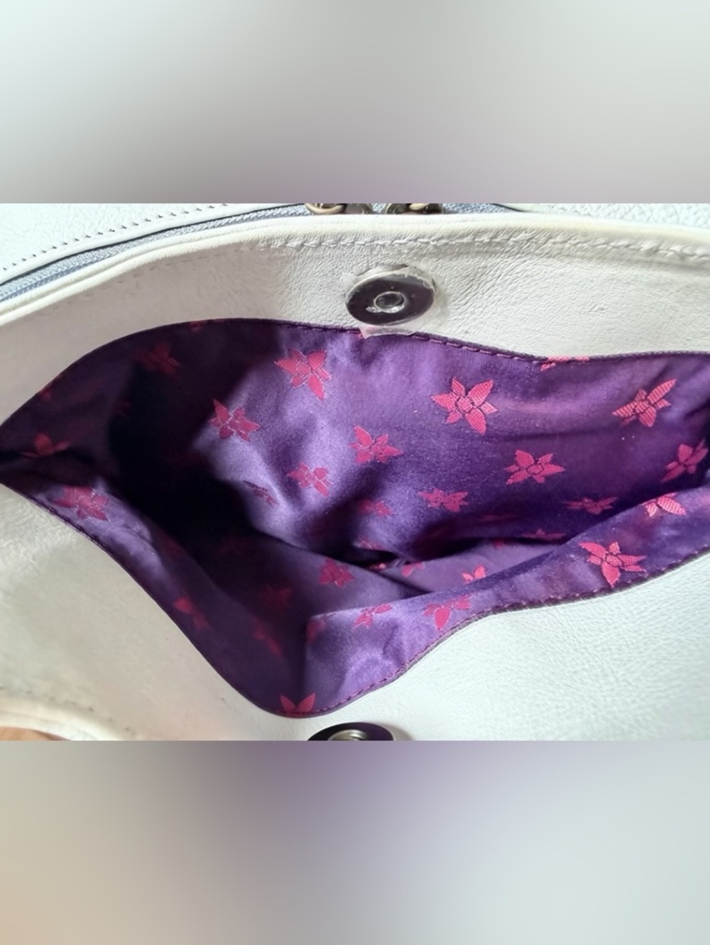 Anuschka White Floral Leather Shoulder Bag - Picture 8 of 11